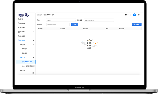 动态显示费用统计分析表，数据可追溯